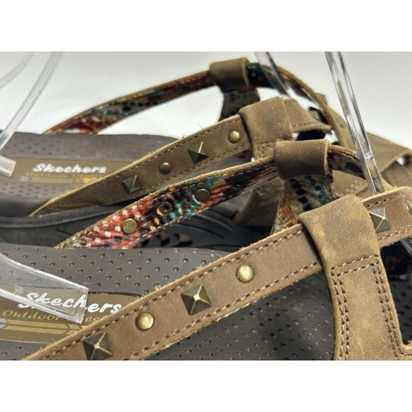 Skechers Brown Strappy Studded Women's Sandals - Picture 5 of 11